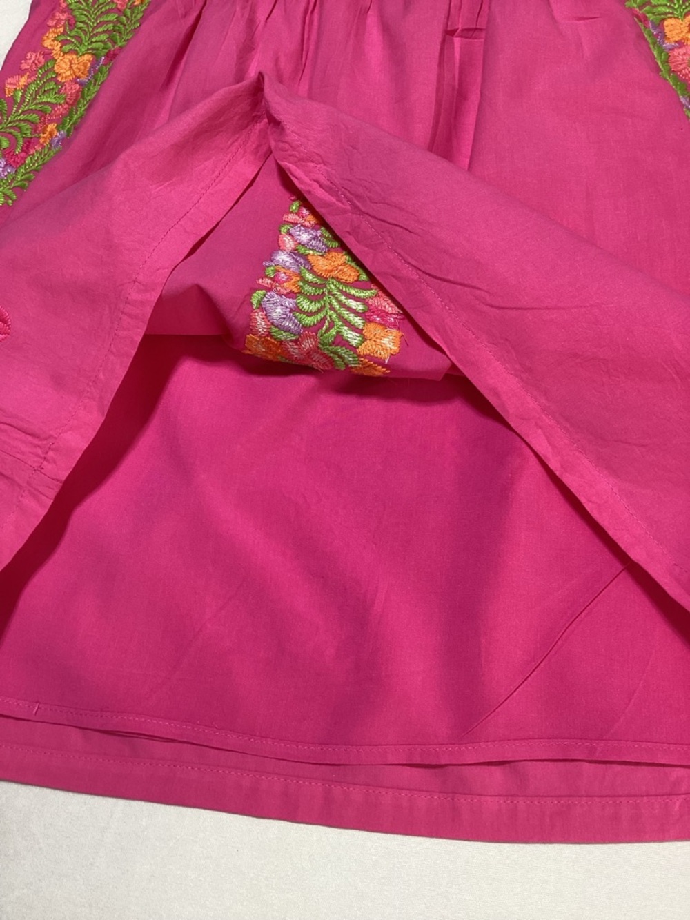 j.Marie Kiara Top Embroidered Pink Floral Mexican Design - Picture 5 of 10